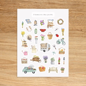 TUINIEREN Thema Stickervel / Tuinplanner Stickers / Bloemenplanner & Dagboek Stickervel