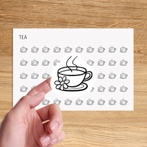 TEA Mini Icon Stickers / Minimal Functional Planner Stickers / Minimalist Stickers / Small Icon Stickers