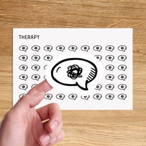 THERAPY Mini Icon Stickers / Speaking Bubble Minimal Functional Planner Stickers / Minimalist Stickers