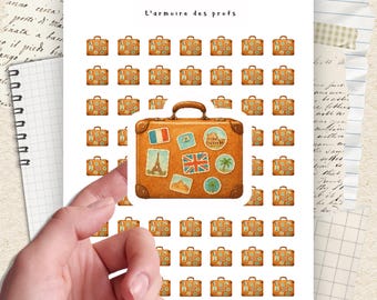 Pegatinas para planificador de viajes, iconos de vacaciones, pegatinas para maletas, hoja de pegatinas para planificador de viajes, planificador para amantes de los viajes