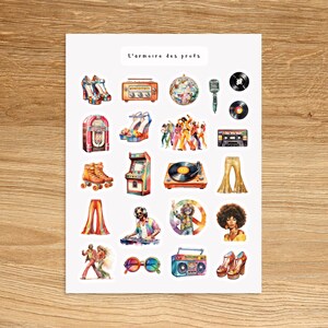 RETRO Stickers for Planner Journal Notebook, Vintage Groovy Stickers, Old School 70's Decorative Stickers