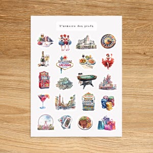 LAS VEGAS Travel Planner Stickers, Vacation Holiday Adventure Calendar Sticker Pack, Cozy Adventure Explore Scrapbooking Decor