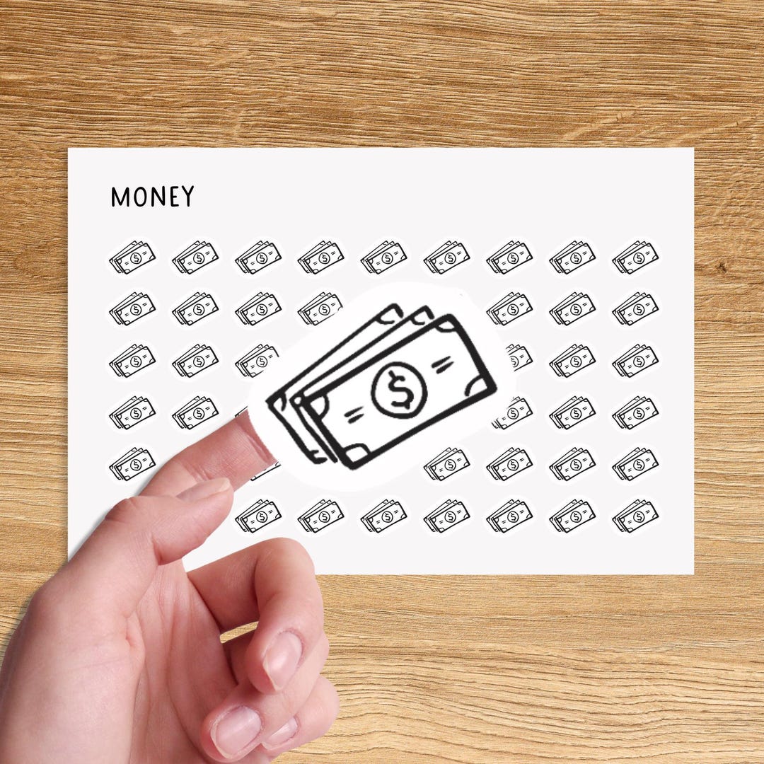 MONEY BILL Mini Icon Stickers for Planner / Dollar Icon Stickers ...