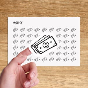 GELDSCHEIN Mini-Icon-Aufkleber für Planer / Dollar-Icon-Aufkleber / Finanzen Minimal-Icon-Aufkleber