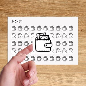 WALLET Mini Icon Stickers / Money Minimalist Budget Stickers / Bill Due Stickers