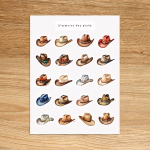 COWBOY HAT Stickers for Planner, Journal, Notebook, Western Planner Stickers, Cowboy Decorative Stickers, Texas Ranch Horse Stickers