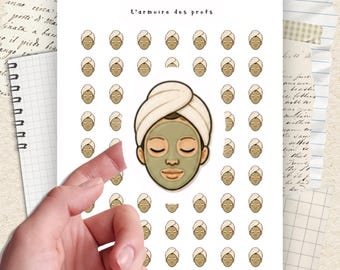 Self Care Planner Stickers, Spa Planner Stickers, Facial Care Stickers, Beauty Routine Planner Stickers