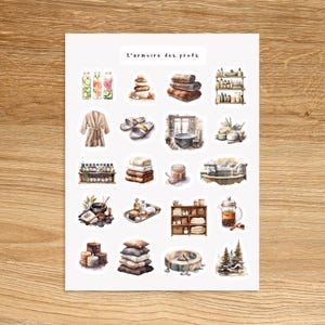 SPA Stickers for Planners Journals Scrapbooking and Notebooks, Cozy Winter Cabin, Wellness Self-Care Cute Decorative Fun Stickers