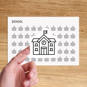 SCHOOL Mini Icon Stickers / Back To School Minimal Functional Planner Stickers / Study Minimalist Stickers
