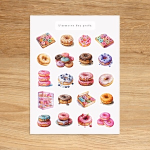 DONUT Theme Sticker Sheet / Food Stickers / Decorative Stickers for Planner & Journal