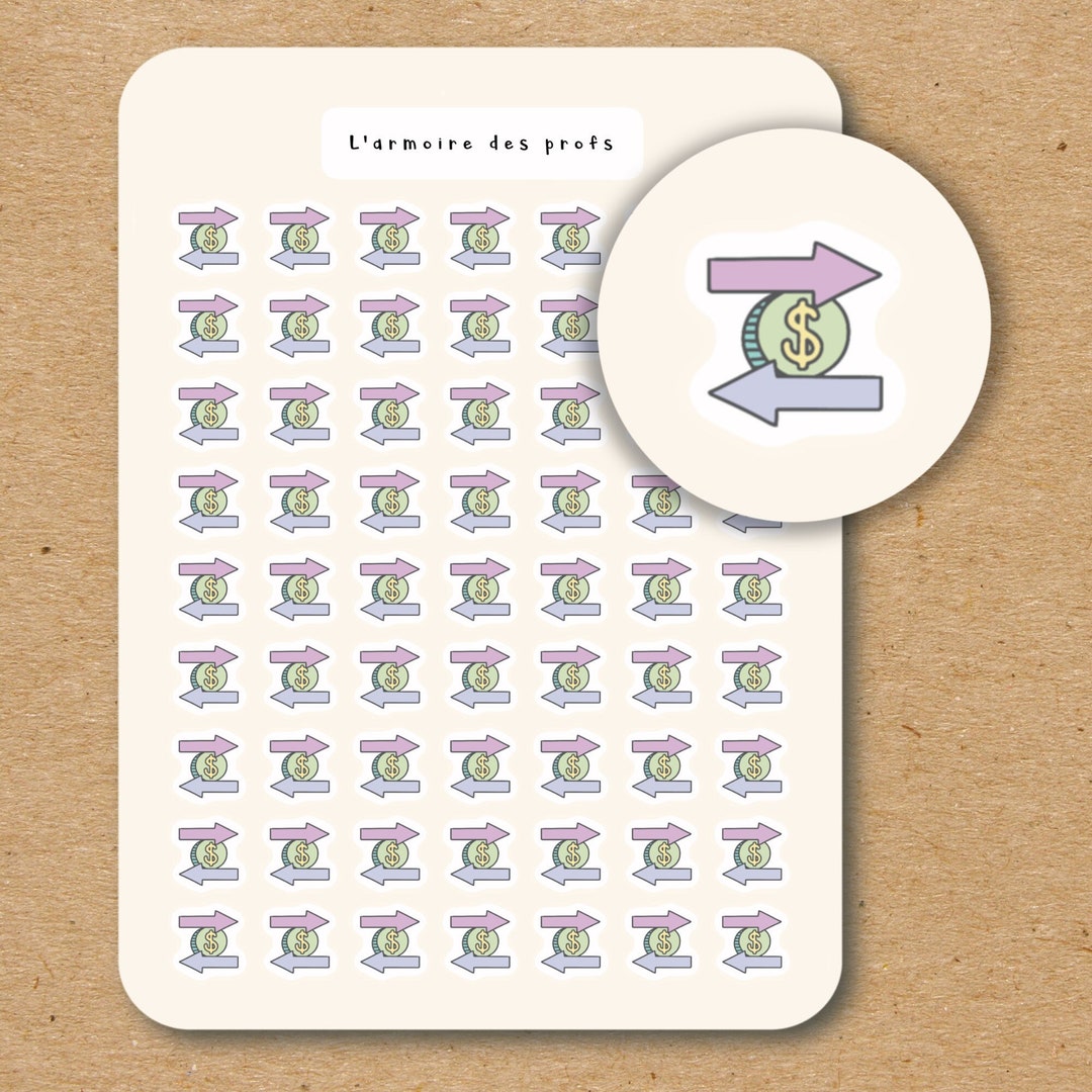 MONEY TRANSFER Sticker for Planners / Bill Due Planner Stickers ...