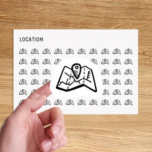 LOCATION POINT Mini Icon Sticker / Urlaub Minimal Funktionelle Planer Sticker / Reisen Minimalist Sticker