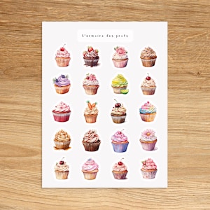 CAKE Theme Sticker Sheet / Fun Decorative Stickers for Journal, Planner, Notebook / Dessert Planner Stickers, Journal Stickers