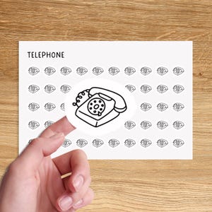 PHONE Mini Icon Stickers for Planner / Work Icon Stickers / Phone Call Minimal Planner Stickers