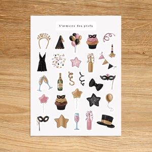 NEW YEAR Festive Planner Stickers, Holiday and Christmas Theme, Perfect Gift for Planner Lovers