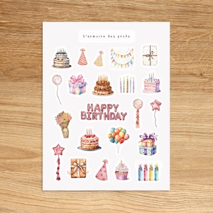 BIRTHDAY Theme Stickers for Planner / Birthday Planner Stickers / Celebration Stickers