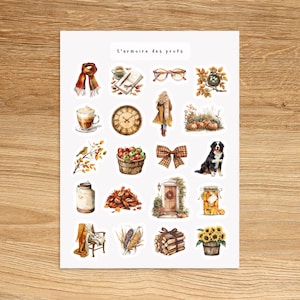 AUTUMN Planner Stickers, Cozy Hygge Scrapbook Stickers, Seasonal Thanksgiving Craft Supplies, Festive Fall Decorations