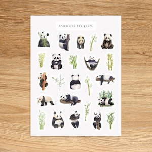 PANDA Stickers for Planners Journals Scrapbooking and Notebooks, Cute Decorative Stickers, Animals Insect Fun Watercolor Stickers