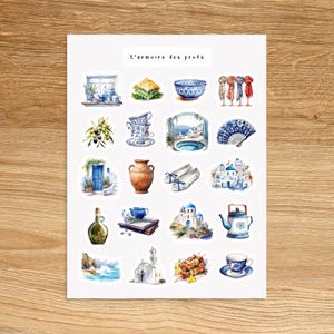 GREECE Travel Planner Stickers / Vacation Stickers Pack / Adventure Travel City Stickers Pack / Santorini Decorative Stickers