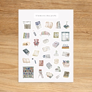 BOOKSTORE Theme Sticker Sheet / Books Stickers / Decorative Stickers for Planner & Journal