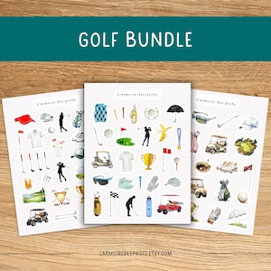 Pegatinas de GOLF para planificadores, diarios, álbumes de recortes y cuadernos. Pegatinas decorativas deportivas. Pegatinas para planificadores de campos de golf.