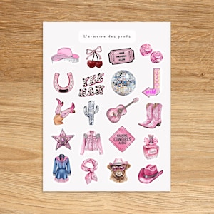 COWGIRL Western Country Stickers, Texas Horse Ranch Cowboy Junk Journal Stickers, Yeehaw Stickers