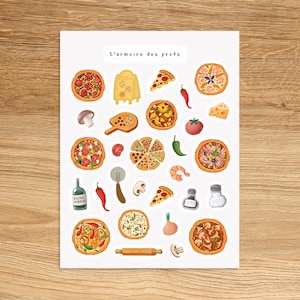 PIZZA Sticker Sheet, Süße Food Sticker für Planer, Fast Food Sticker für Journale