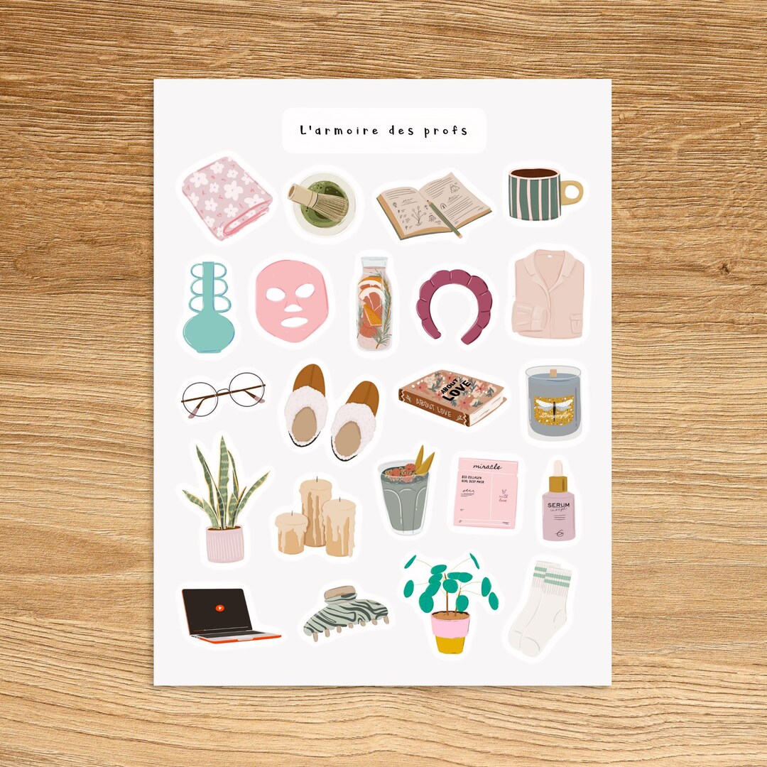 COZY Theme Sticker Sheet / Spa Planner Stickers / Planner & Journal ...