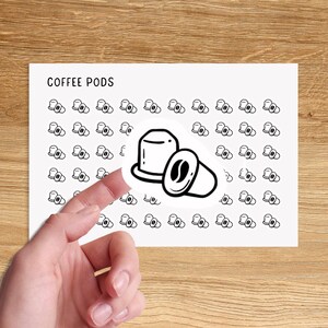 COFFEE PODS Mini Icon Stickers / Minimal Functional Planner Stickers / Minimalist Stickers / Small Icon Stickers