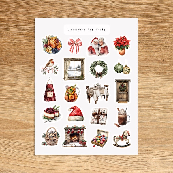 Stickers voor je kerstplanner, kerst- en feestdagstickers, adventskalender, cadeaulijstje, gezellige winterroutine, stickers voor je junk journal