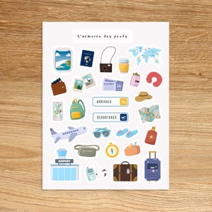 TRAVEL Sticker Sheet / Vacation Planner Stickers / Planner & Journal Sticker Sheet