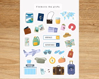 TRAVEL Sticker Sheet / Vacation Planner Stickers / Planner & Journal Sticker Sheet