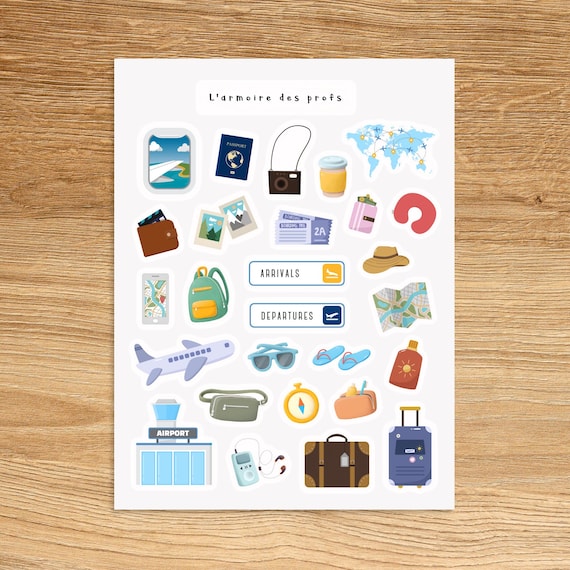 Travel Planner Stickers, Vacation Holiday Planner Stickers, Wanderlust Journal Stickers, Adventure Junk Journal