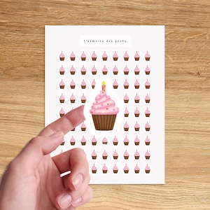 BIRTHDAY CUPCAKE Icon Stickers for Planner / Birthday Planner Stickers / Celebration Stickers