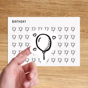 CELEBRATION Mini Icon Stickers / Birthday Balloon Minimal Functional Planner Stickers / Holiday Minimalist Stickers