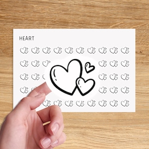 HEART Mini Icon Stickers / Me Time Minimal Functional Planner Stickers / Self-Care Minimalist Stickers
