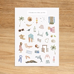 BEACH HOUSE Theme Sticker Sheet / Cottage Stickers For Planners / Nautical Stickers / Summer Stickers