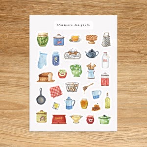 Folha de adesivos com tema de COZINHA / Adesivos para planejador de preparação de refeições / Folha de adesivos para planejador de cozinha e diário