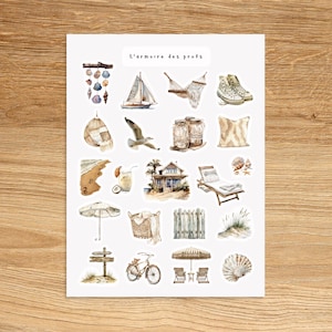 BEACH HOUSE Sticker Sheet, Cozy Summer Cottage Sticker, Nautical Beach Life Sticker