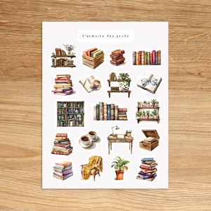 BOOKS Theme Sticker Sheet / Reading Time Stickers / Decorative Stickers for Planner & Journal
