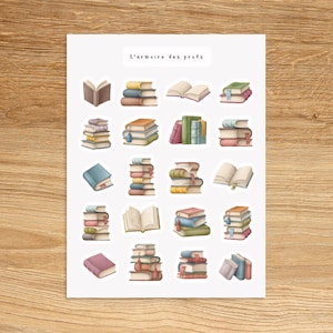 BOOKS Theme Sticker Sheet / Reading Time Stickers / Decorative Stickers for Planner & Journal