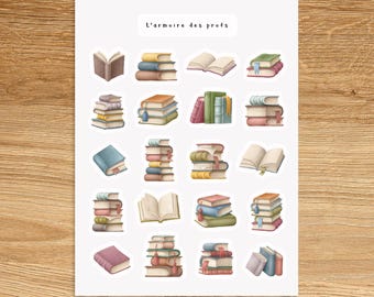 BOOKS Theme Sticker Sheet / Reading Time Stickers / Decorative Stickers for Planner & Journal