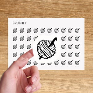 CROCHET Mini Icon Stickers / Yarn Minimal Functional Planner Stickers / Craft Hobbies Minimalist Stickers