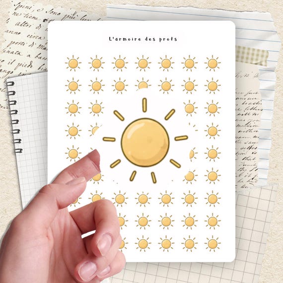 Weather Planner Stickers, Weather Tracker Stickers, Sunny Rain Cloud Snow Functional Stickers
