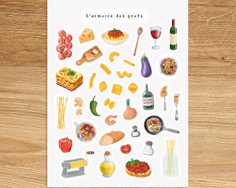 PASTA Sticker Sheet / Food Planner Stickers / Planner & Journal Sticker Sheet