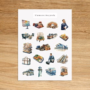 AIRPORT Travel Planner Stickers, Vacation Holiday Adventure Calendar Sticker Pack, Cozy Adventure Explore Scrapbooking Decor