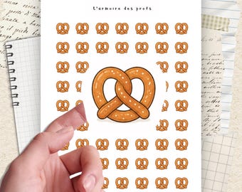 Pretzel Planner Stickers, Snack Stickers, Food Icons, Bakery Planner Stickers