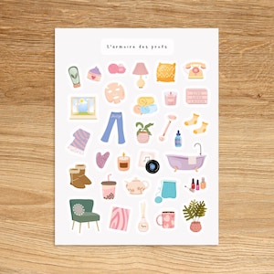 COZY Theme Sticker Sheet / Hygge Planner Stickers / At Home Planner & Journal Sticker Sheet