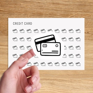 CREDIT CARD Mini Icon Stickers / Minimalist Budget Stickers / Budget Icon Stickers