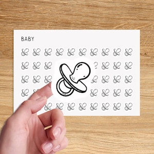 BINKY Mini Icon Stickers / Baby Minimal Functional Planner Stickers / Pregnancy Minimalist Stickers